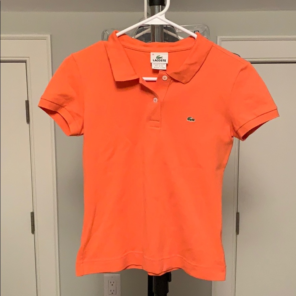 🧡 Like new orange Lacoste polo 38